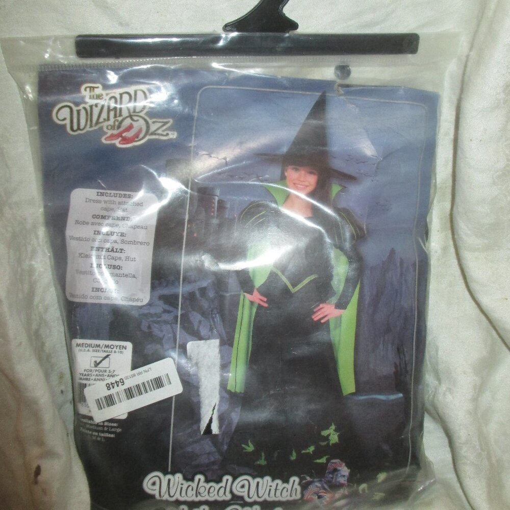 Rubies 2 Pcs. Wizard of Oz Wicked Witch of the West Child Costume Med 8-10 - NEW
